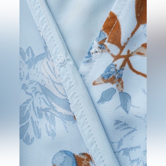 BloomChic Plus Size 2XL Floral Wrap Mesh Ruffle Sleeve Dress us18-20 - Picture 6 of 9